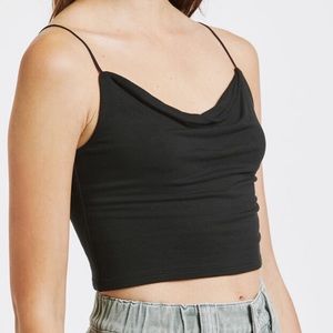 Cowl neck crop top